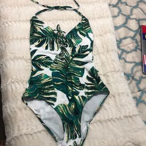 Leaf patterned swimsuit